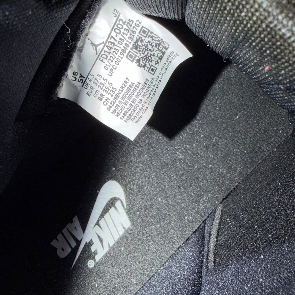 OG Jordan Dunk Black High-Top Sneakers with Cream Laces - Picture 4 of 6